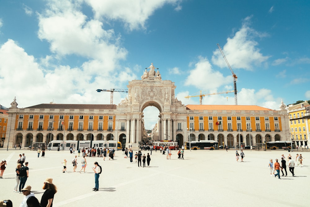 a large building with a large courtyard