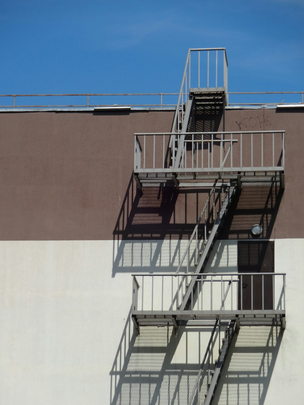 a building with a ladder on the side