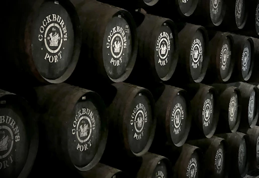 Visitors enjoying a tasting of traditional Port wine in a cozy cellar in Vila Nova de Gaia.