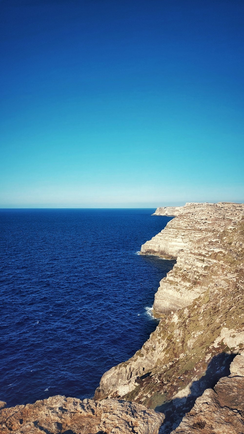 Una scogliera vicino all'oceano