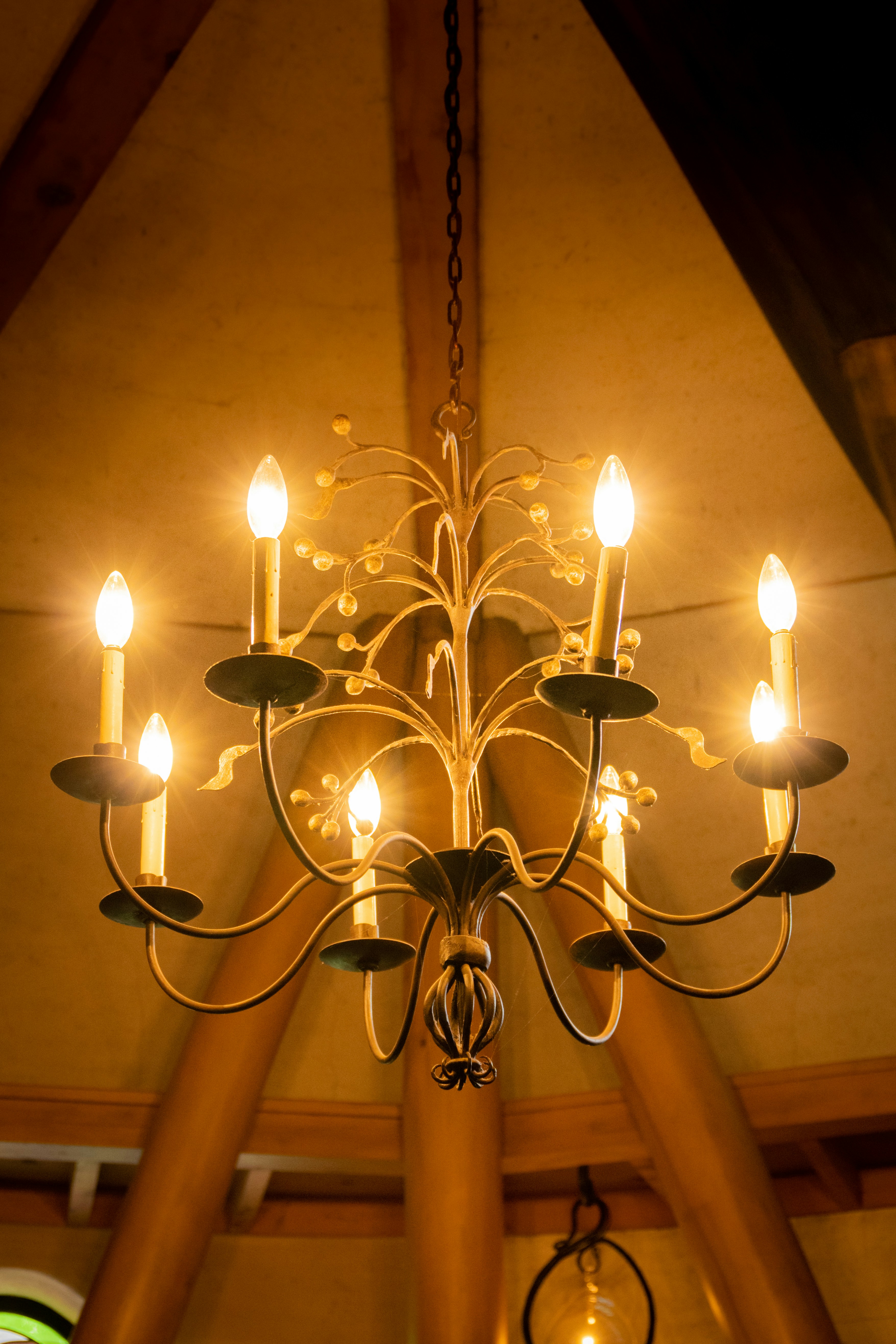a chandelier with candles