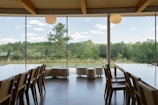 a room with tables and chairs