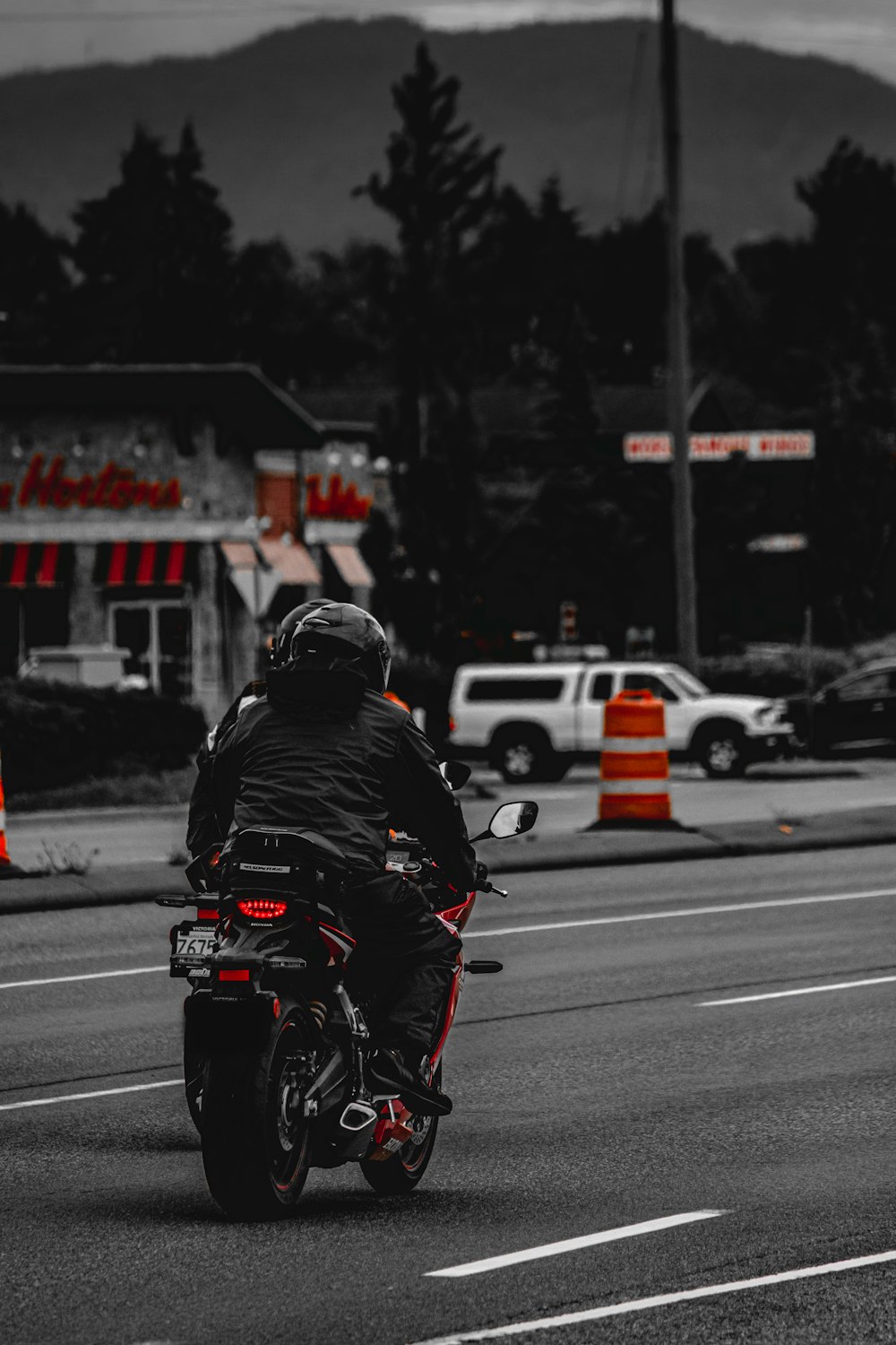 a person riding a motorcycle