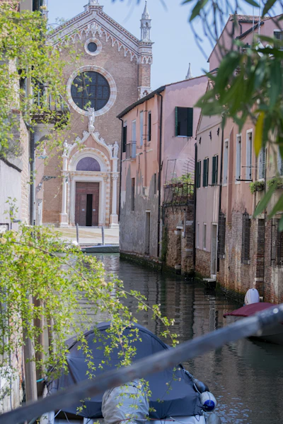 a canal with buildings along it