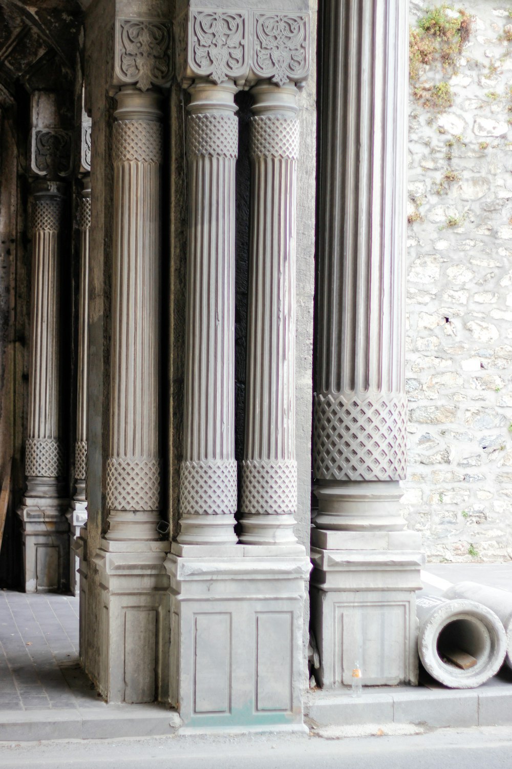a row of pillars