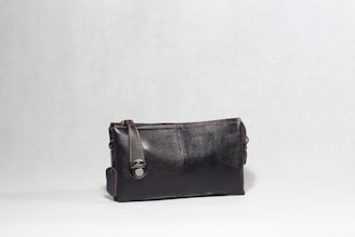 a black leather handbag