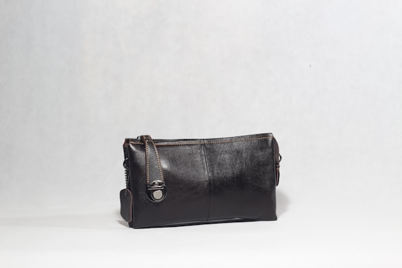 a black leather handbag