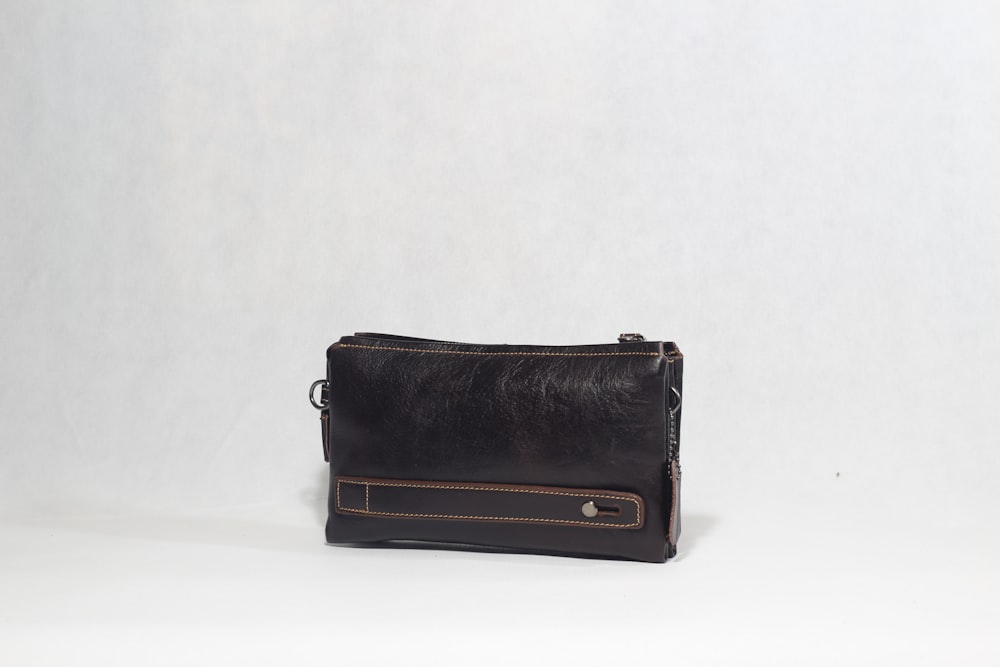 a black leather wallet