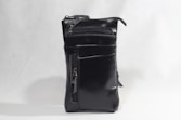 a black leather bag