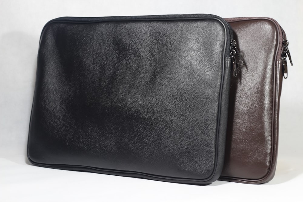 a black leather wallet