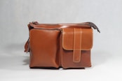 a brown leather purse