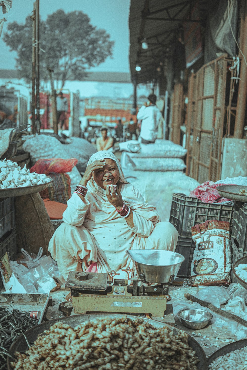 a person selling food on the street