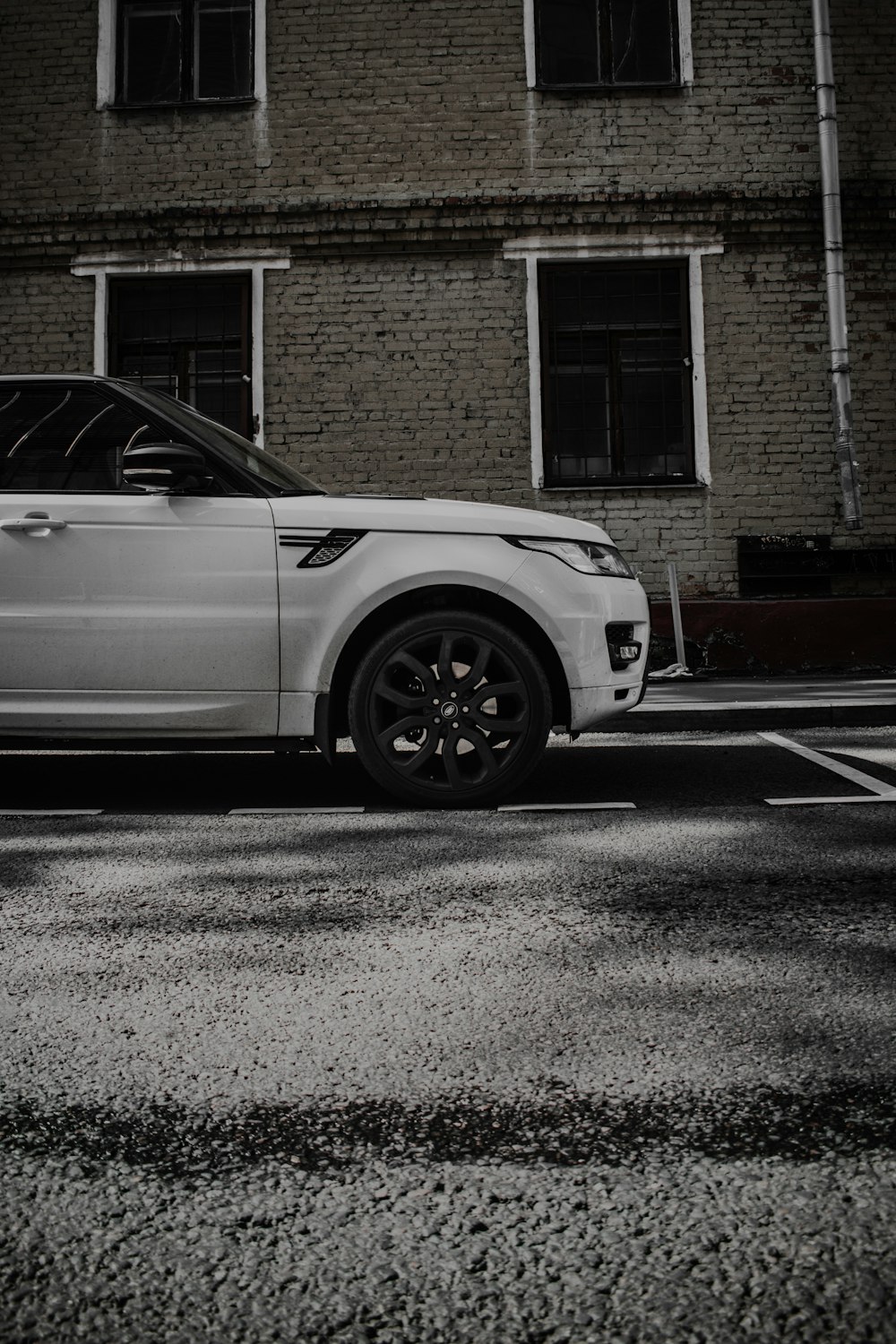 a car parked on the side of a road