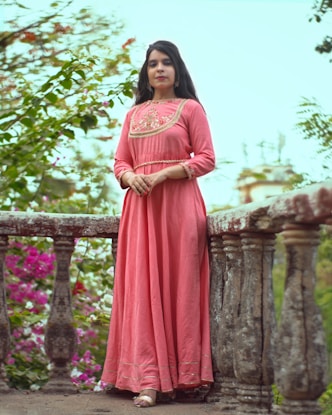 a person in a red dress