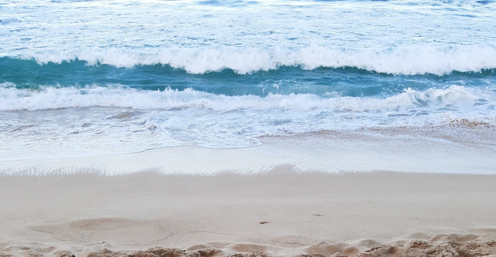 waves crashing on a beach