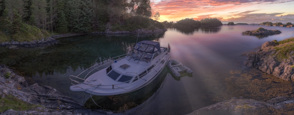 a boat on a river