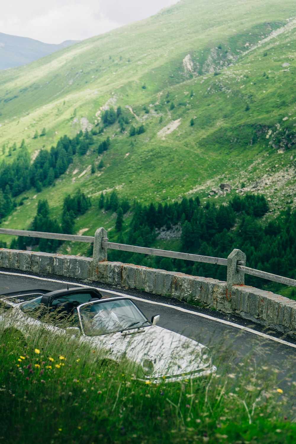 a car parked on a road