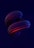A twisting, abstract 3D shape with smooth, flowing curves and a glossy surface. The object features a combination of deep blue and red lighting effects, creating a dynamic and futuristic appearance against a dark background.