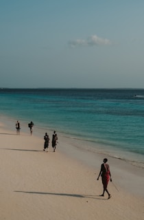 people walking on a beach