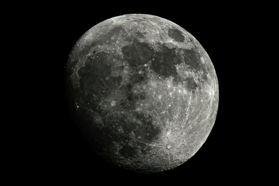 Detailed full moon surface in close view