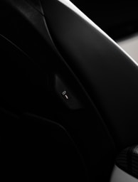 a close up of a black seat