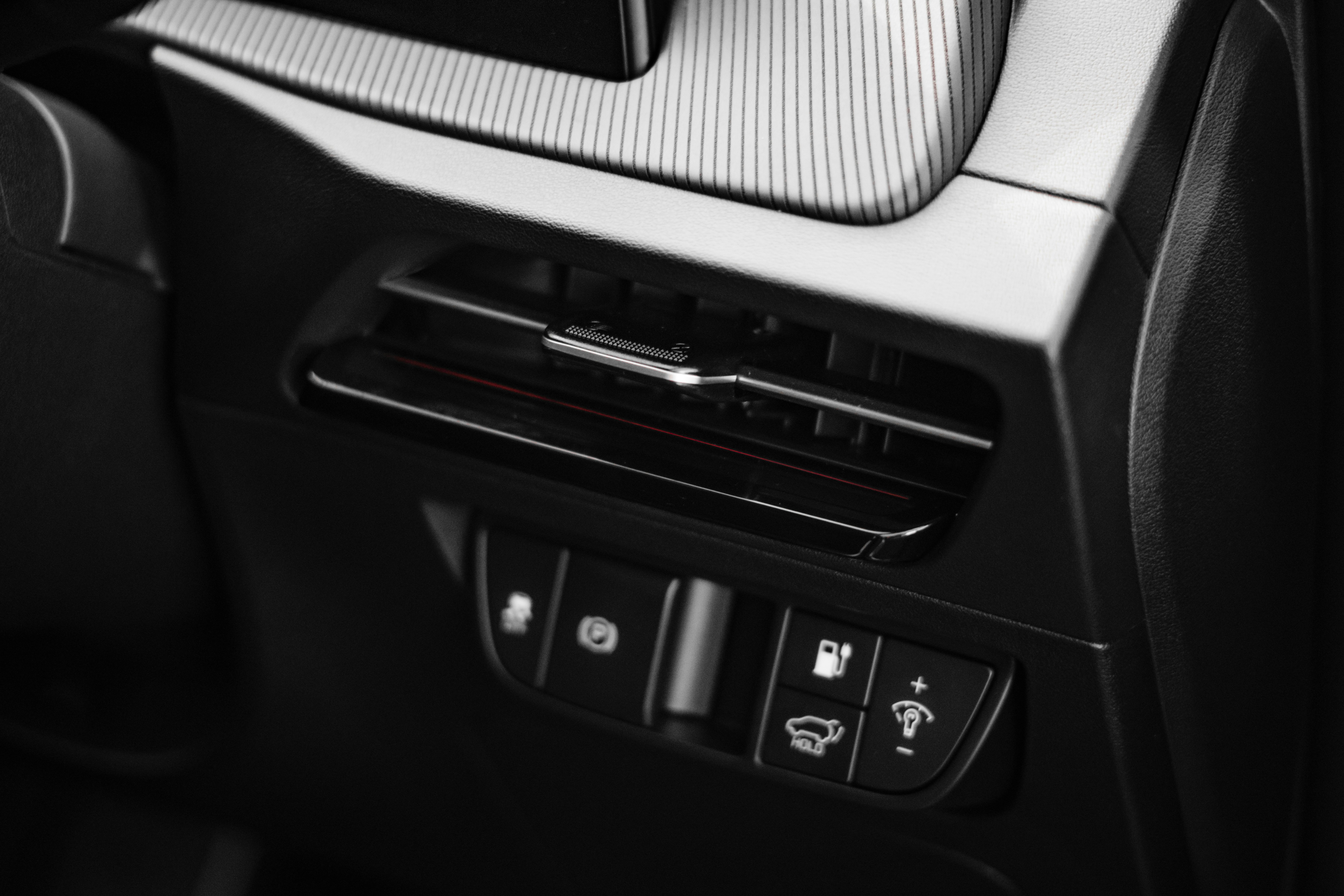 a close up of a car's radio