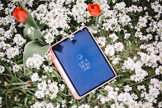 a cell phone on a bush