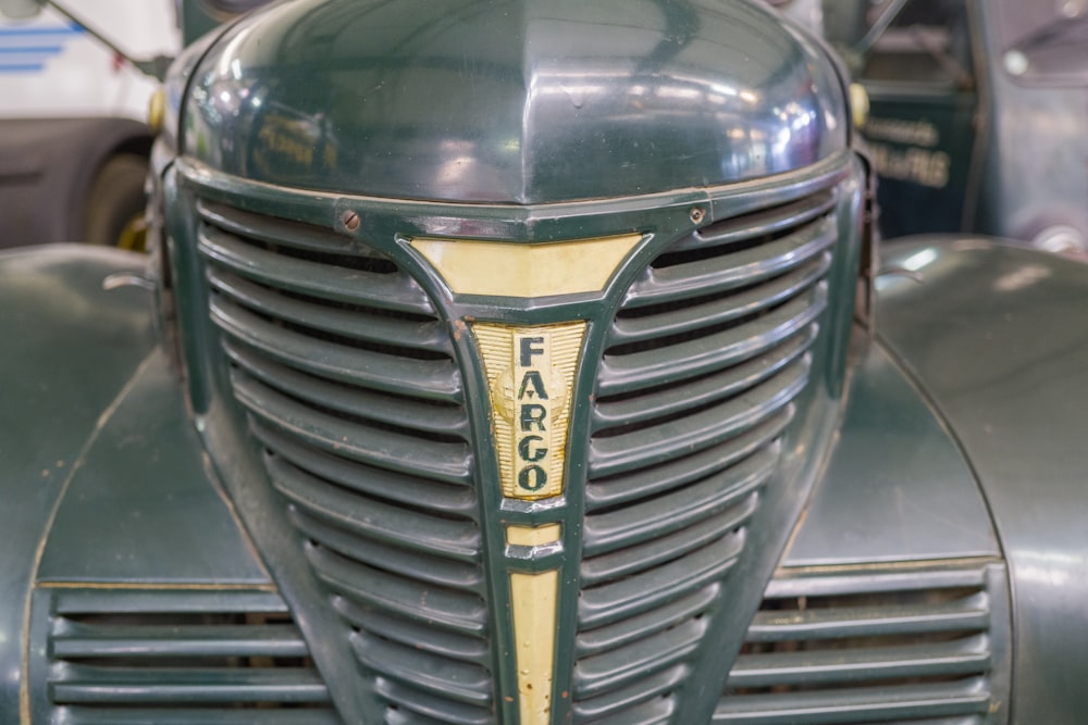 a close up of a car's headlight