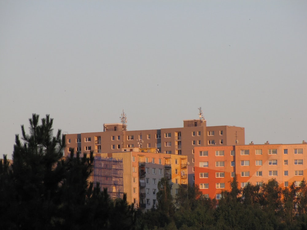 a building with trees in front of it