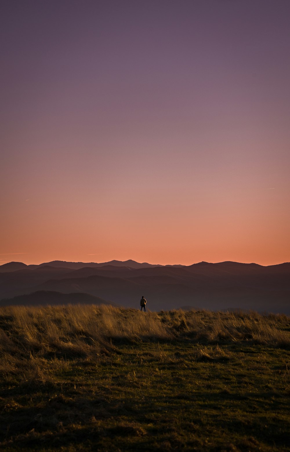 a person walking on a hill