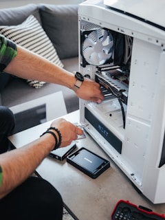 a man working on a computer