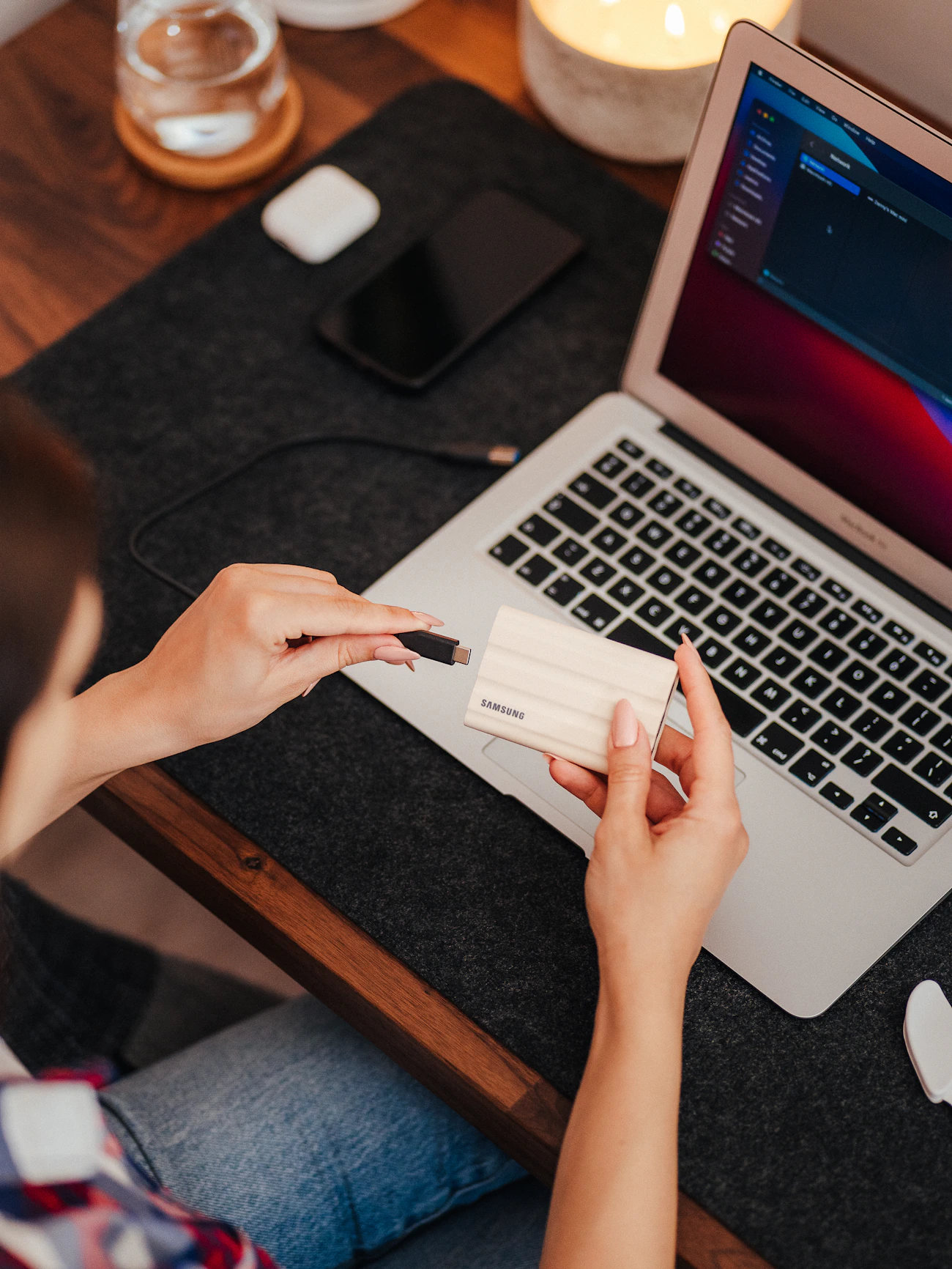 Person working on a laptop representing interaction with online services