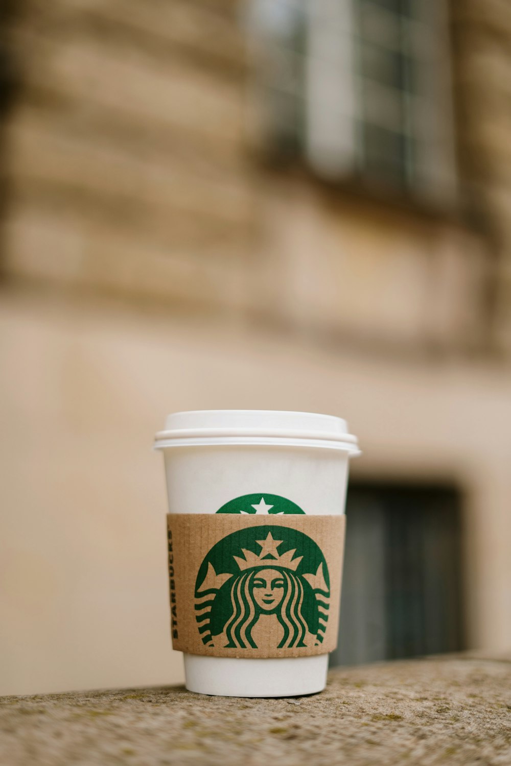 a coffee cup on a counter