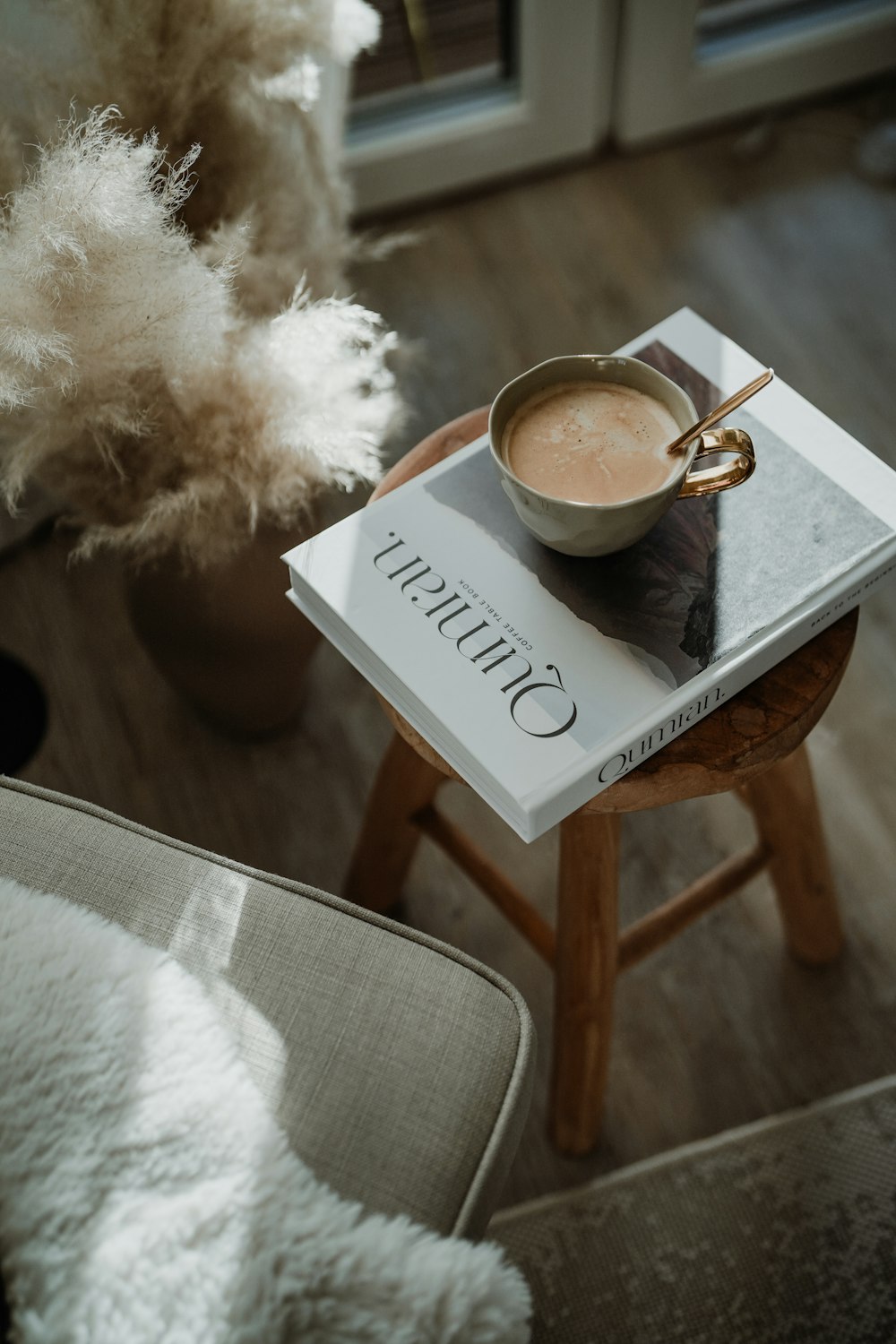 a cup of coffee on a table