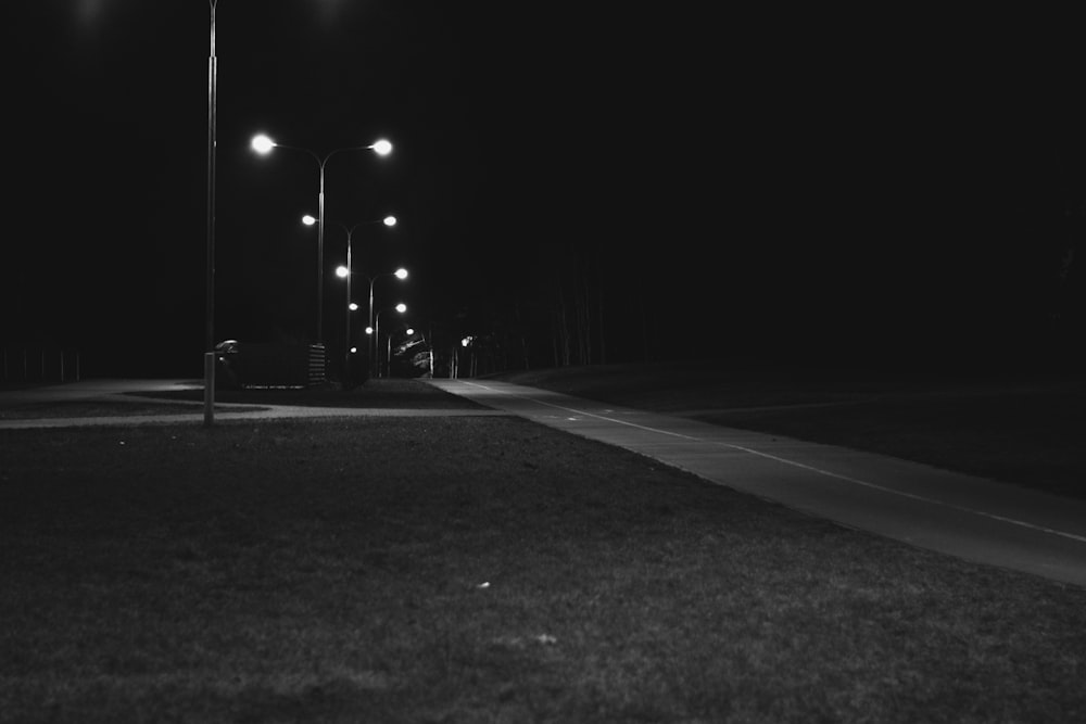 a road at night