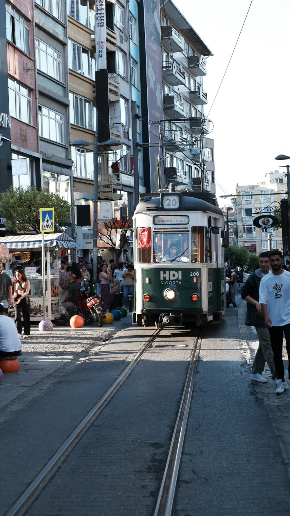 a trolley on a street