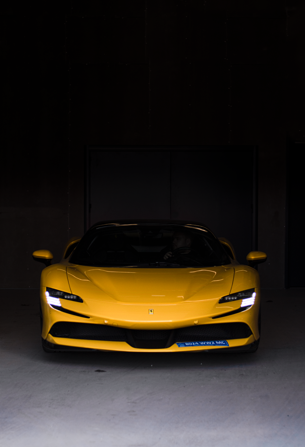 a yellow sports car