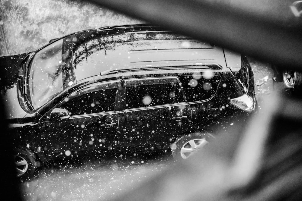 a car with water droplets on it