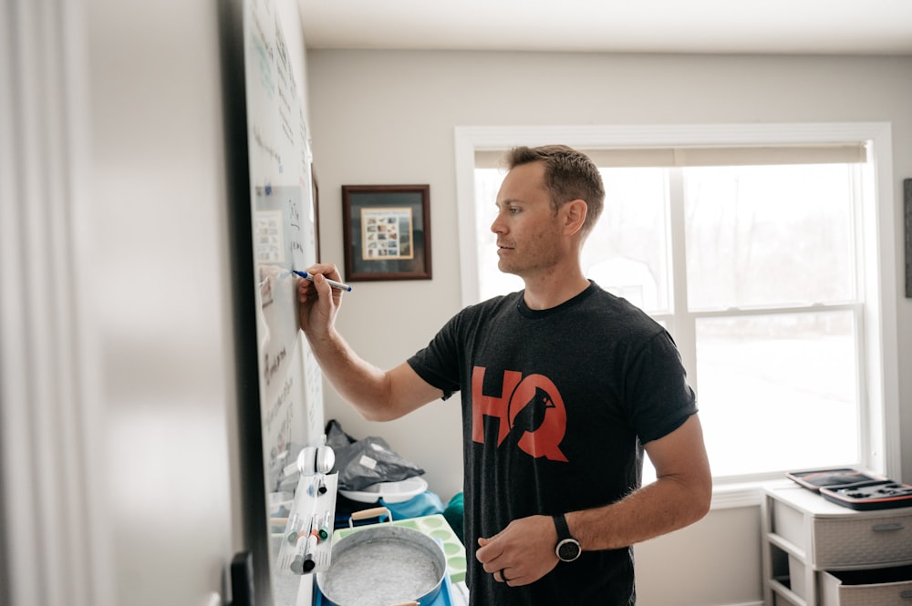 a man brushing his teeth