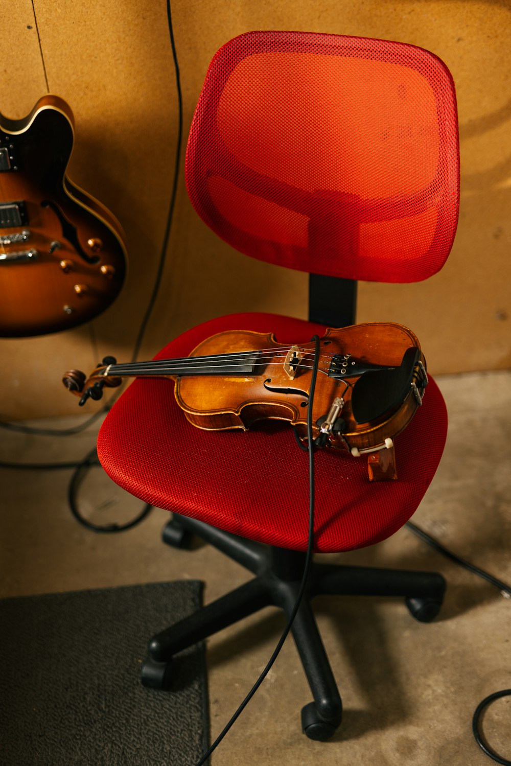 a violin on a stand