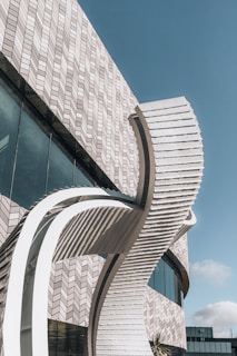 A stunning modern building with intricate geometric patterns.
