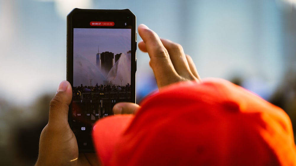 a person holding a phone