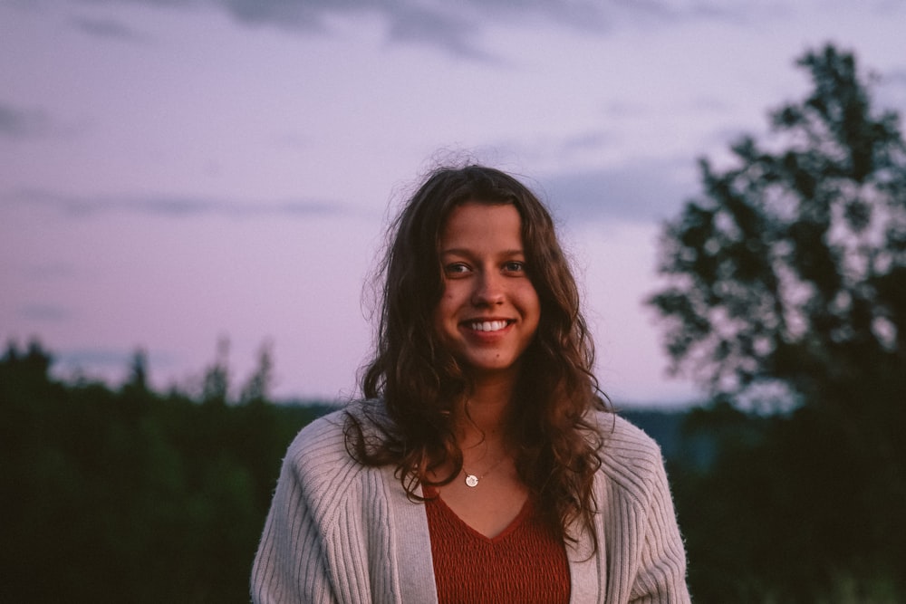 a woman smiling for the camera