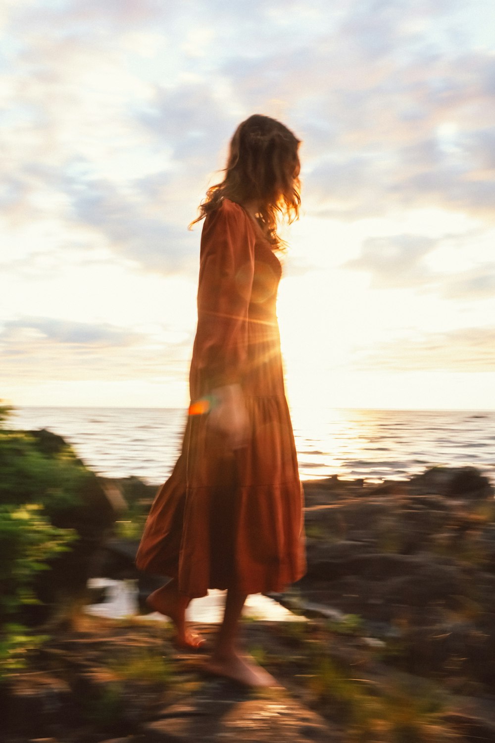 a person standing on a beach