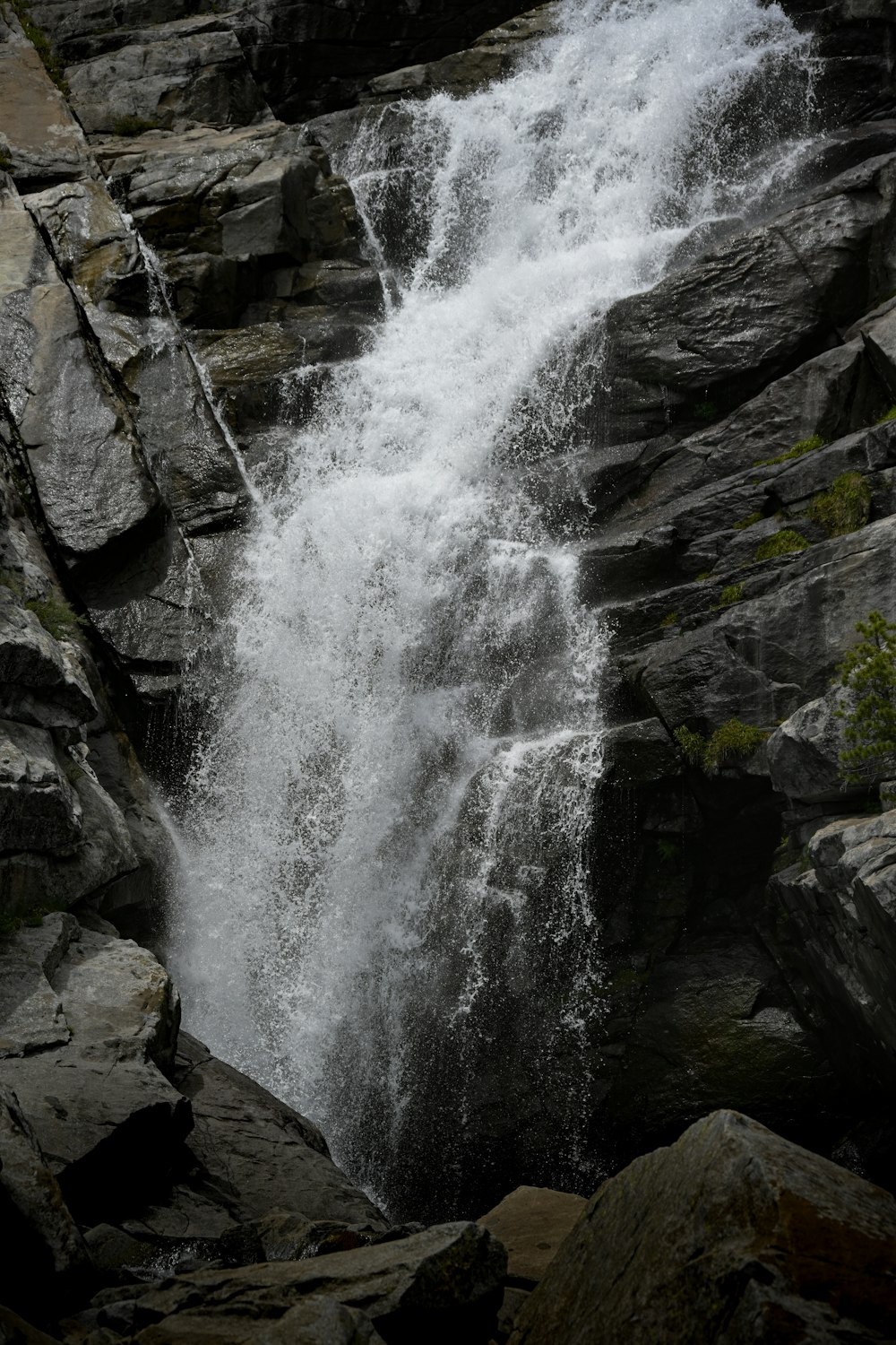 a waterfall over rocks