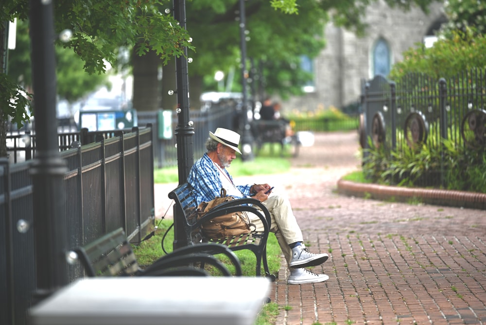 a person sitting on a bench