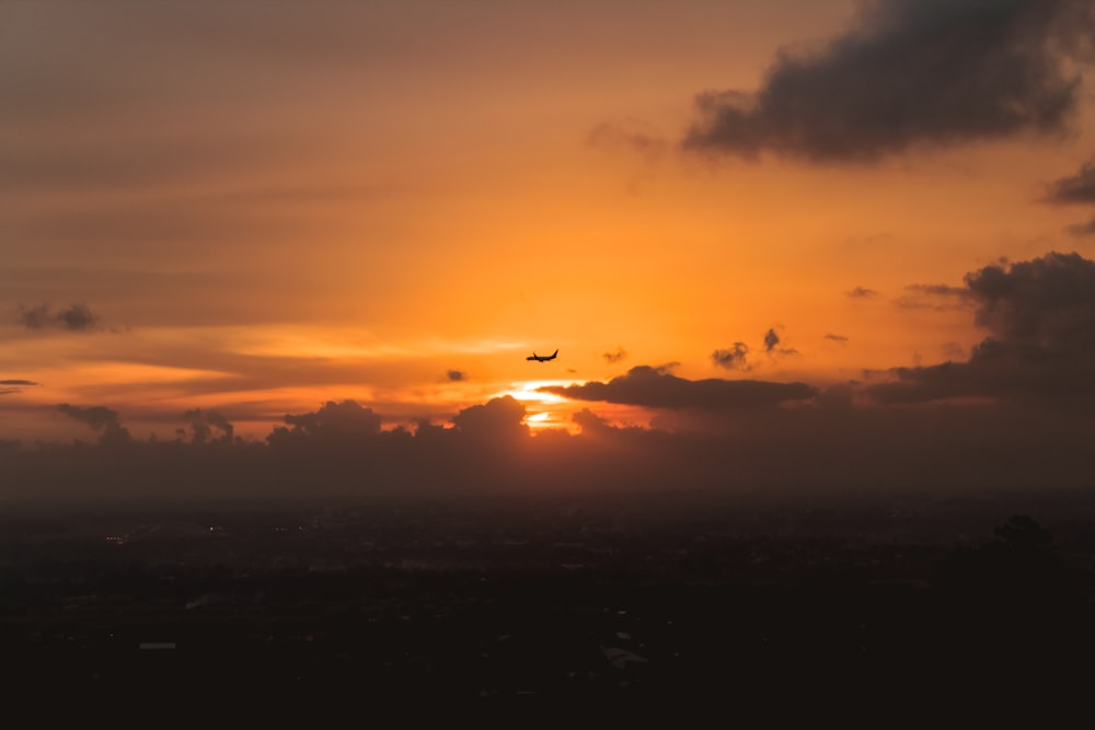 a plane flying in the sky