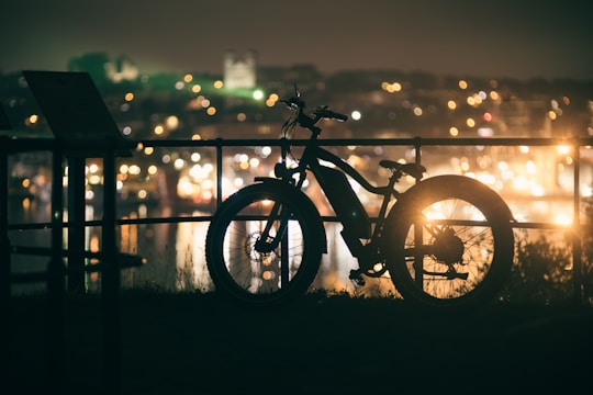 a bicycle on a railing