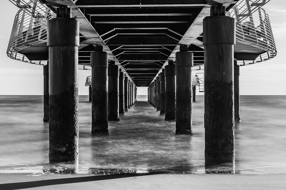 a pier with pillars