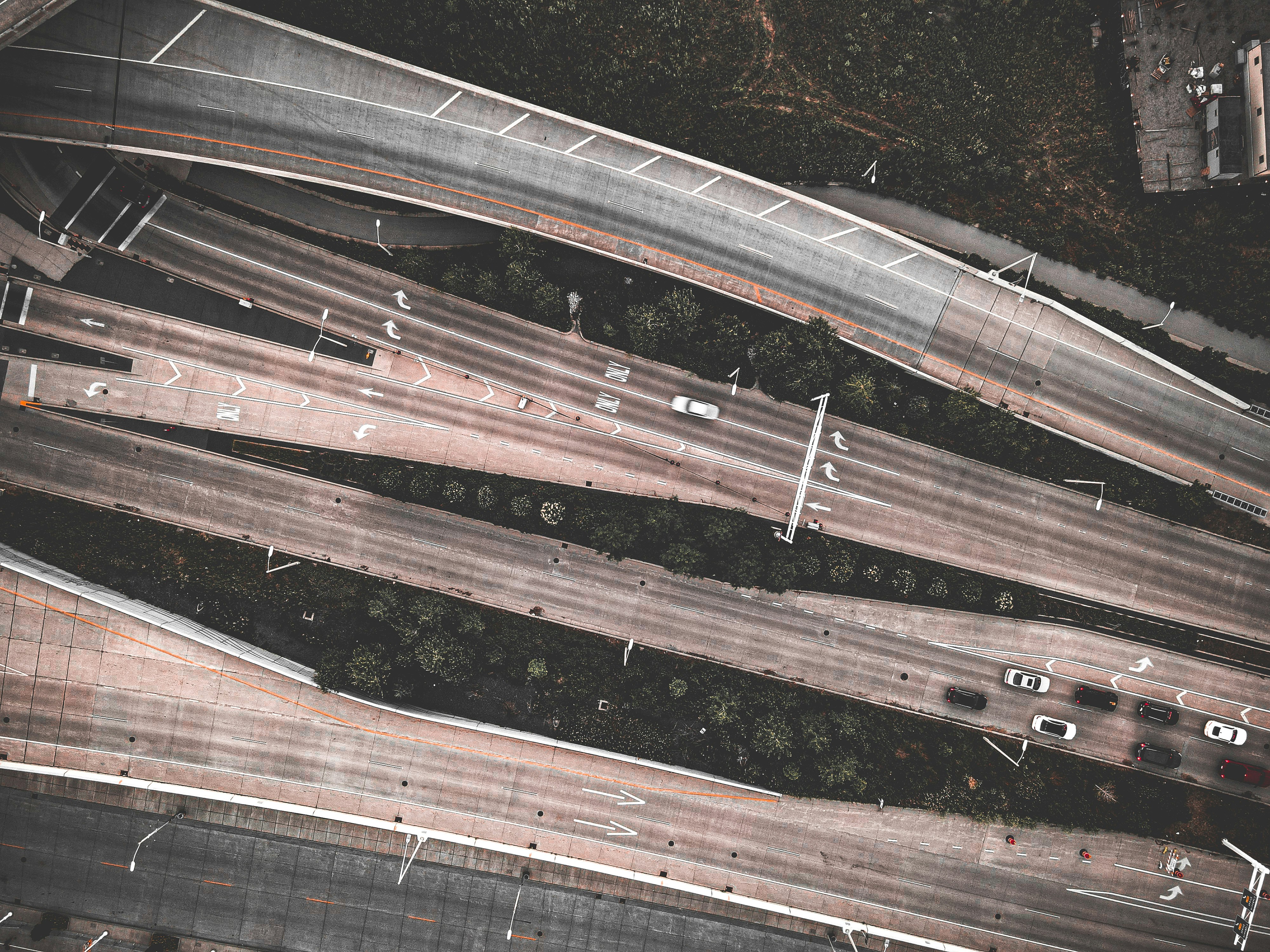 a view of a street from a window